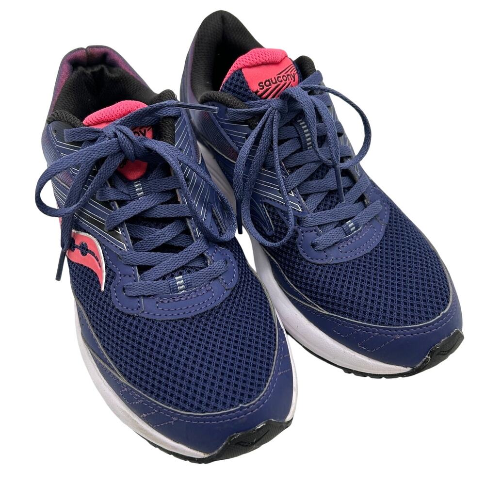 Saucony Cohesion 15 Running Shoes Cobalt Punch Blue Pink Mesh Size 7.5 Sneakers